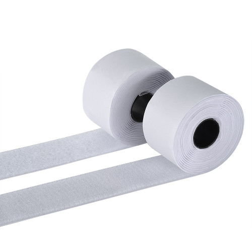20 Pieces Adhesive Back Strips Pads White Double Sided Sticky Tape Heavy Duty Fasteners Reclosable Hook and Loop for Office Home School