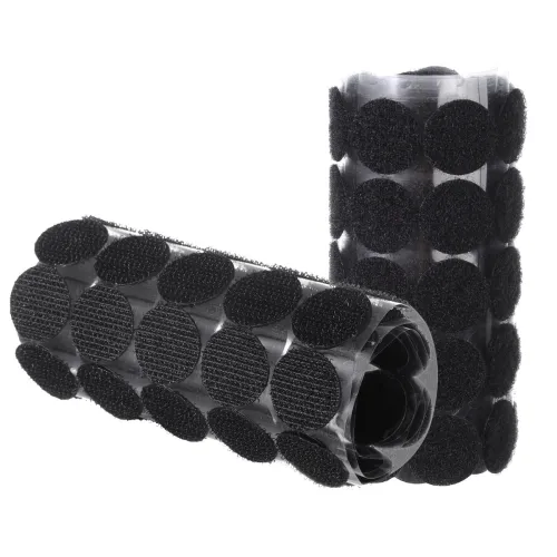 BQS Black Sticky Back Coins Hook and Loop Self Adhesive Dots Tapes 100 Pairs (0.75 Inch  Diameter)