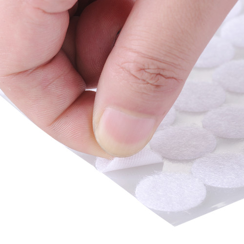 BQS White Sticky Back Coins Hook and Loop Self Adhesive Dots Tapes 100 Pairs (0.75 Inch Diameter)