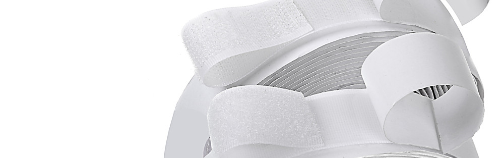                                                                 White Sticky Back Hook and Loop Strip 
