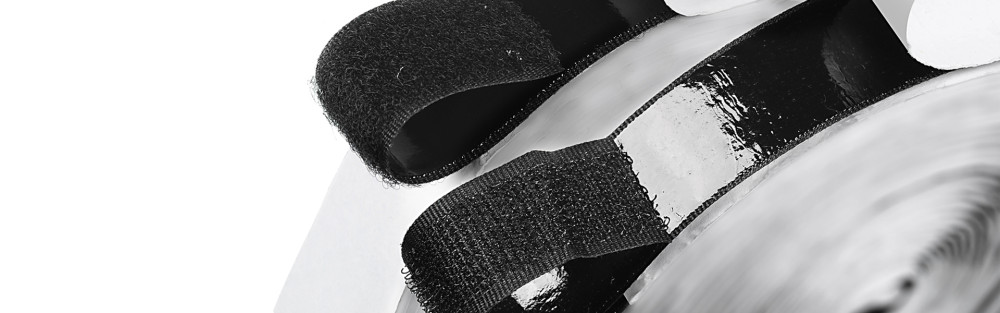                                                                  Black Sticky Back Hook and Loop Strip 