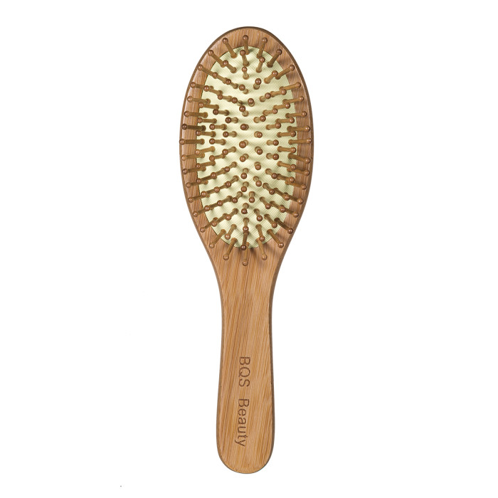 BQS  Pet Bamboo Hairbrush + Free Mini Brush Paddle Hair Brush With Bamboo Bristle For Dogs and Cats Set of 2