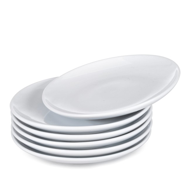 BQS 6.5“  Cream White Glazed Pottery Crockery Dessert Plates for Restaurant and Kitchen Set of 6