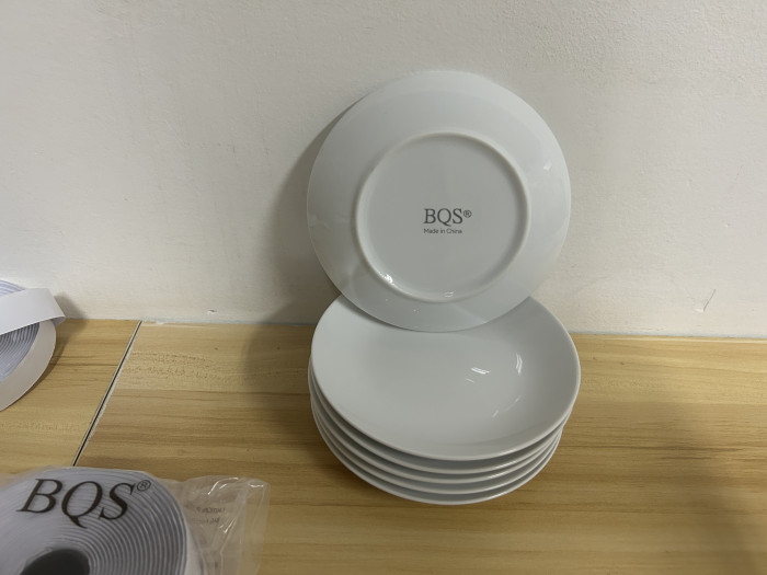 BQS 6.5“  Cream White Glazed Pottery Crockery Dessert Plates for Restaurant and Kitchen Set of 6