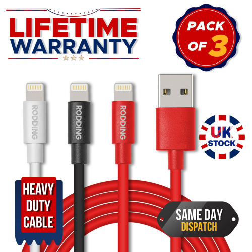 Heavy Duty USB Charger Sync Wire Cable Lead for iPhone 11 XR XS 8 7 6s iPad AIR