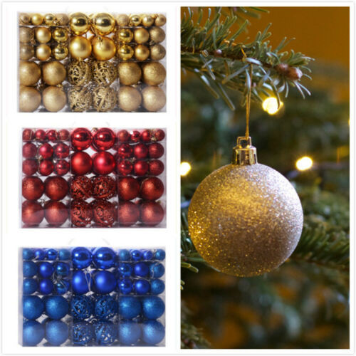 100Pcs/set Christmas Ornament Balls Xmas Tree Hanging Baubles Ball Pendant IB