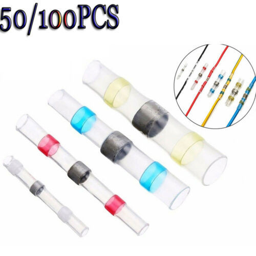 500Pcs Solder Seal Sleeve Heat Shrink Butt Wire Connectors Terminal Kit UK IB