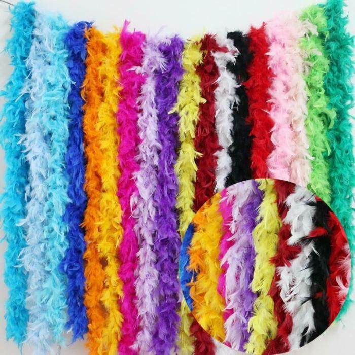 2M Party White Feather Boa Strip Party Garland Fancy Christmas Tree Decor IB UK