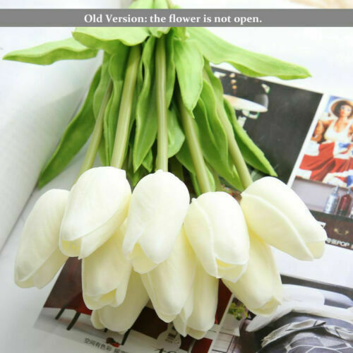 50PCS Artificial False Tulip Flower  Silk Fake Bouquet Home Wedding Decor IBUK