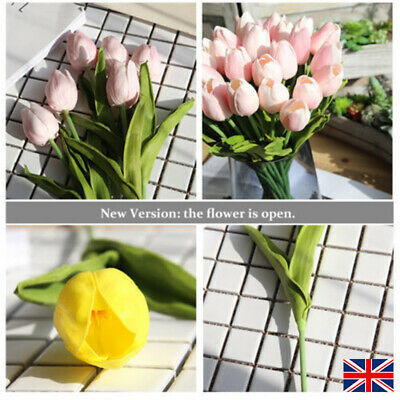 10x Artificial Tulips Latex Real Touch Flower Bouquet Wedding Home Decor IB