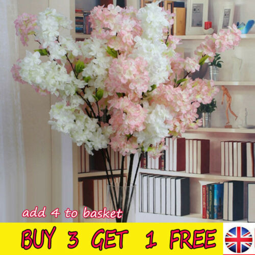 100cm Artificial Branch Cherry Blossom Fake Silk Flower Tree Party Home Decor IB