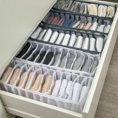 2Set Foldable Underwear Storage Box Compartment Underpants Bra Organizer Drawer-