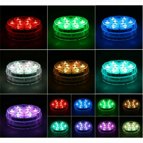 10Pcs Remote Control Color LED Light Boundery Style Waterproof  Accent IBUK