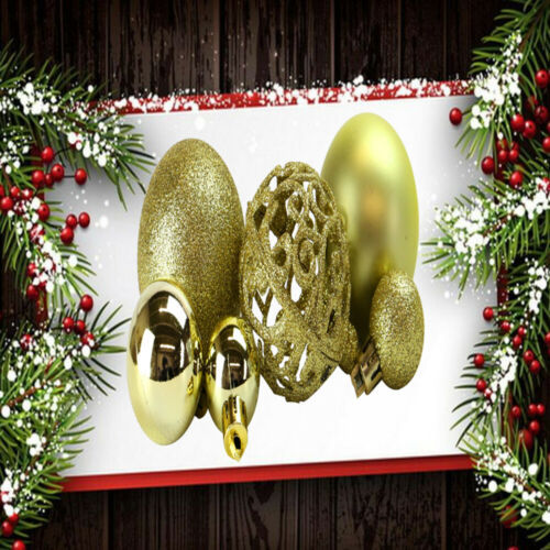100Pcs/set Christmas Ornament Balls Xmas Tree Hanging Baubles Ball Pendant IB