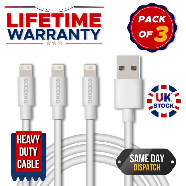 USB Lightning Charger & Data Sync Cable Lead For Apple iPhone 11 ,X,XS,SE,6,7,8