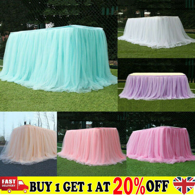 Tutu Tulle Table Skirt Tableware Table Cloth Cover Home Wedding Party Decor IBUK