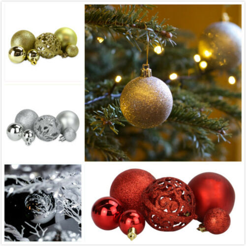 100Pcs/set Christmas Ornament Balls Xmas Tree Hanging Baubles Ball Pendant IB