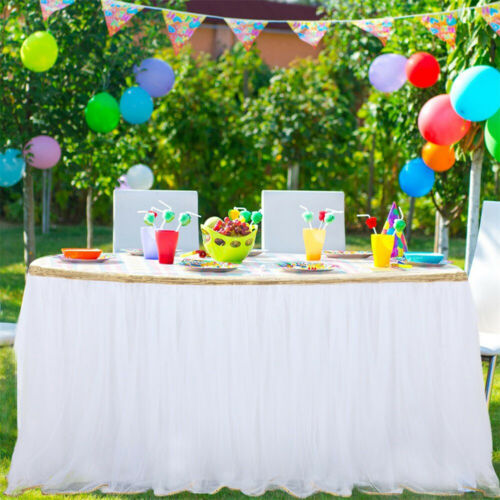 Tutu Tulle Table Skirt Tableware Table Cloth Cover Home Wedding Party Decor IBUK