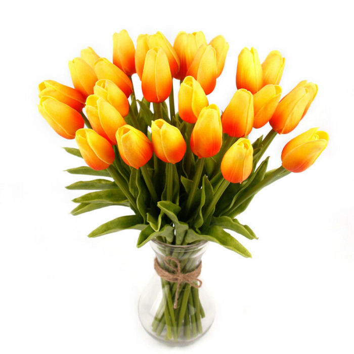 10x Artificial Tulips Latex Real Touch Flower Bouquet Wedding Home Decor IB