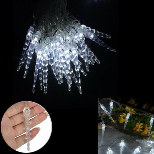 10 Metre LED Frozen Icicle Lights Indoor Outdoor Christmas Garden Fairy Light IB