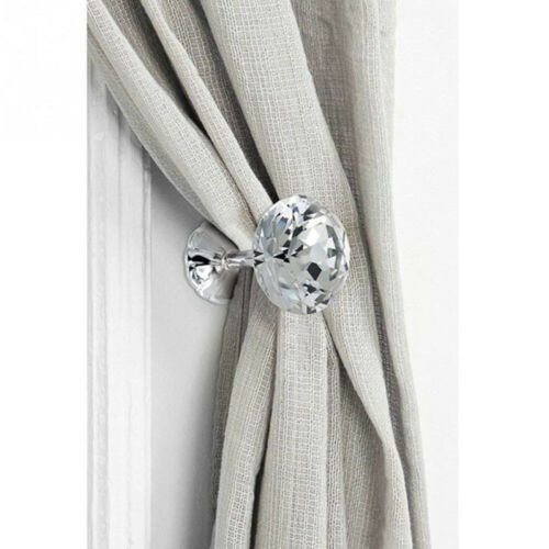 2Pcs Crystal Curtain Holdbacks Wall Tie Backs Hooks Hanger Holder Home IB UK