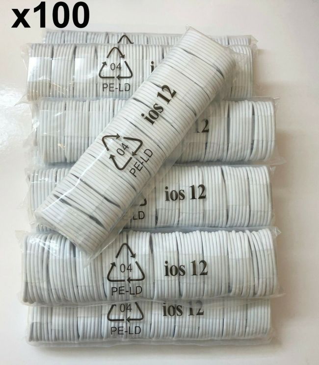 100 x Wholesale Lot 3ft Usb Charger Cord Cable For Iphone 6 6s 5 7 8 8Plus X MAX