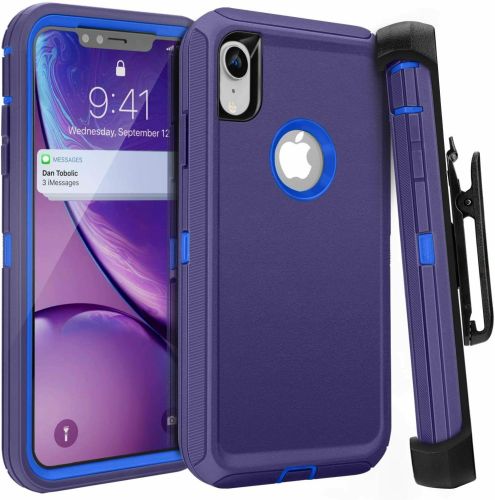 iPhone 11 Pro XS Max X XR  7 Plus Shockproof Defender Case w/Holster Belt Clip