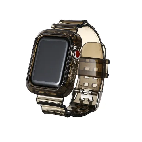 TPU Clear Silicone Watch Band Case Wrist Strap For iWatch Series SE/6/5/4/3/2/1