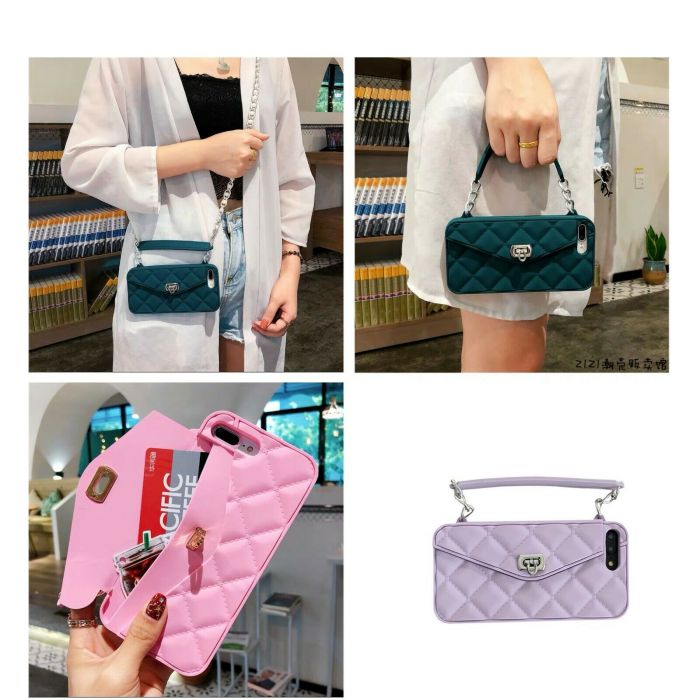 For iPhone X XS MAX 7 8 Handbag Crossbody Chain Wallet Strap Card Case Cover