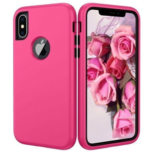 For iPhone Xr Xmax Heavy Duty Armor Case Built in Screen Protector Rugged Cover