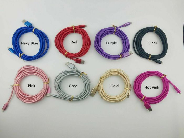 100x Wholesale Lot 10ft Usb Charger Cord Cable For iPhone Android Usb C Type C