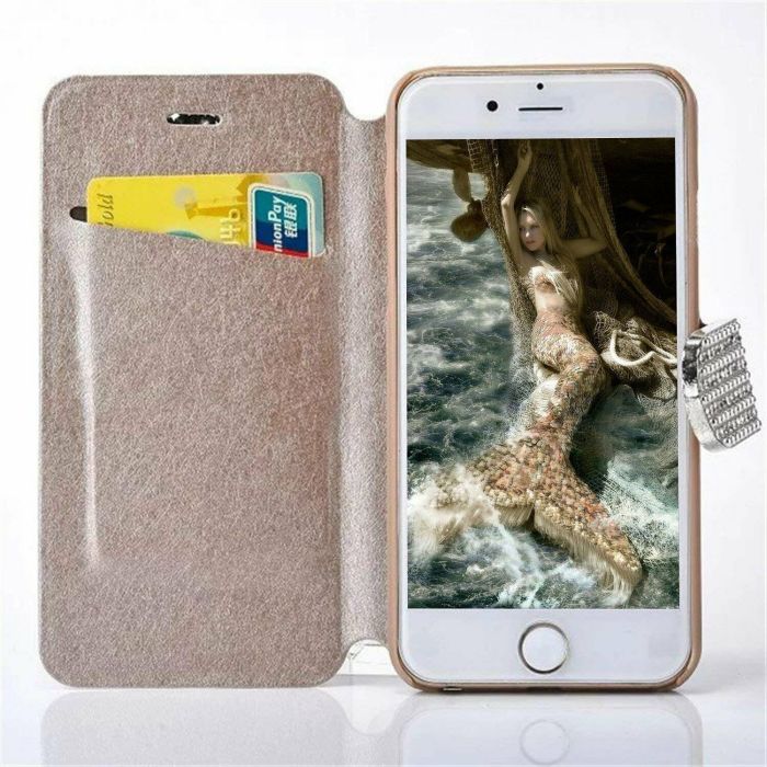 For Apple iPhone 7 8 Plus X XMAX Diamond Bling Flip Wallet Case Magnetic Crystal
