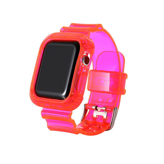 TPU Clear Silicone Watch Band Case Wrist Strap For iWatch Series SE/6/5/4/3/2/1