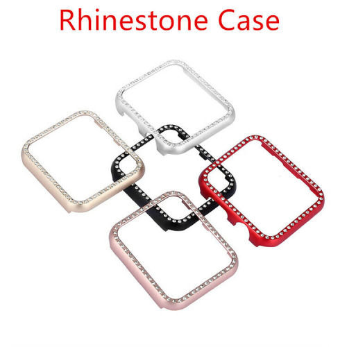 Bling Rhinestones Diamond Aluminum Metal Case for Apple Watch Series 4 3 2 1