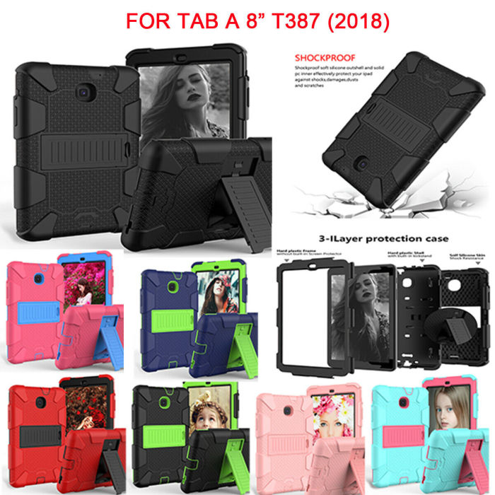 For Samsung Galaxy Tab A 8.0'' SM-T387 2018 Shockproof Hard Case Cover Rugged