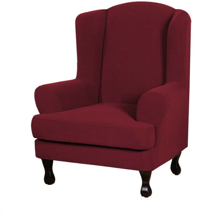 Wing Chair Cover Elastic Armchair Sofa Chair Cover Stretch Protector Slipcover ~