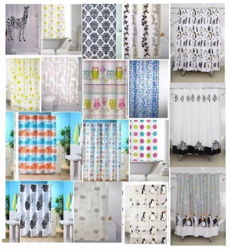 SHOWER CURTAINS CURTAIN ANIMAL DESIGN STANDARD SIZE 180 X 180CM WITH RINGS HOOKS