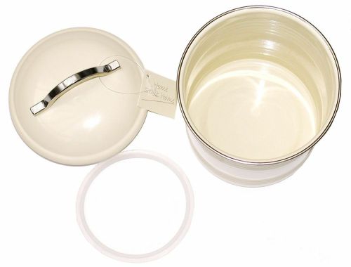 Set of 3 Airtight Tea Sugar and Coffee Storage Canister Jars Cream Square Round