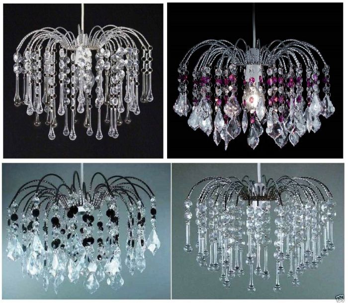 Acrylic Crystal Bead Chandelier Style Modern Ceiling Light Shade Droplet Pendant