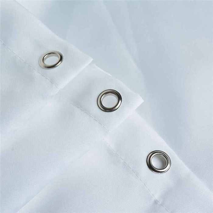 Fabric Shower Curtain Plain White Extra Wide Extra Long Standard With Hooks Ring