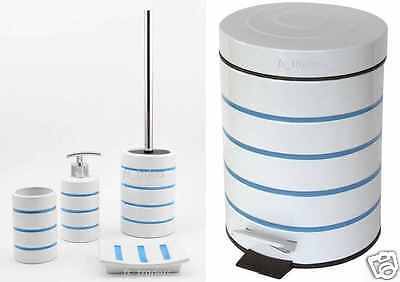 Stainless Steel Bathroom Accessory Set Pedal Bin Soap Dish Dispenser Toiletbrush