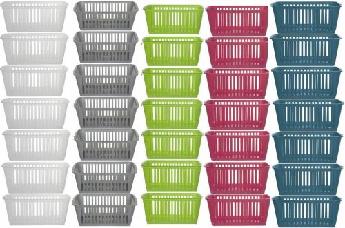 PLASTIC HANDY BASKET STORAGE TIDY ORGANISER PHARMACY SCHOOL HOME OFFICE