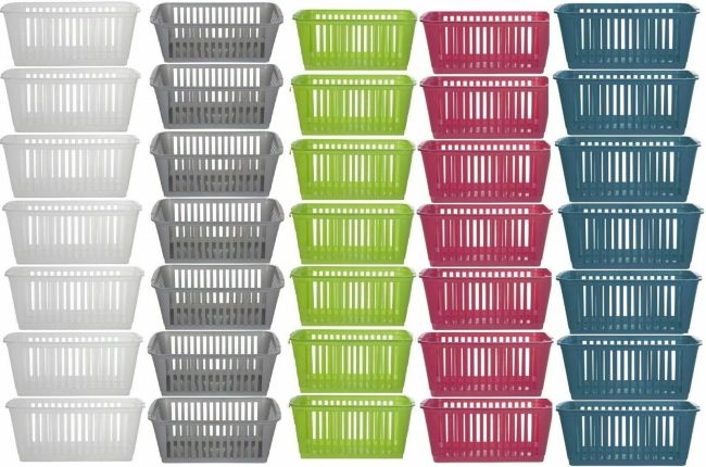 PLASTIC HANDY BASKET STORAGE TIDY ORGANISER PHARMACY SCHOOL HOME OFFICE