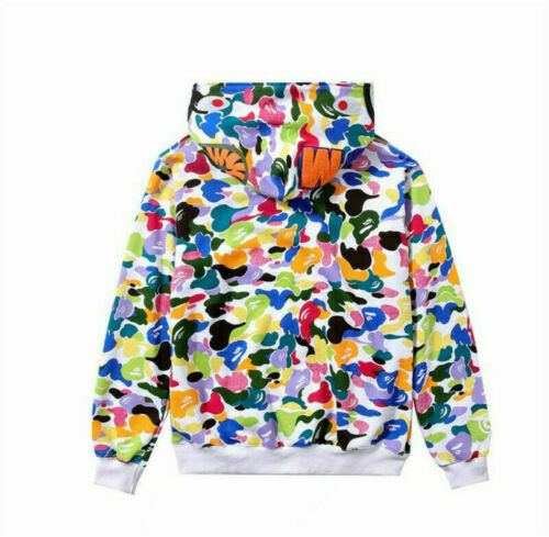 Long Sleeve Jacket Bape Bathing Ape Hoodie SHARK Head Camo Full Zip Coat STOCK