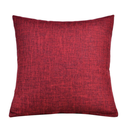 Cotton Linen Pillow Case Sofa Waist Throw Cushion Solid Cover Home Decor