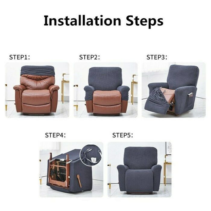 Stretch Recliner Chair Slipcover Durable Soft High Jacquard Sofa Furniture Cover