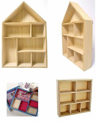 Storage Floating Unit Wall Cube Key Letter Rack Display Wooden Shelf House Shape