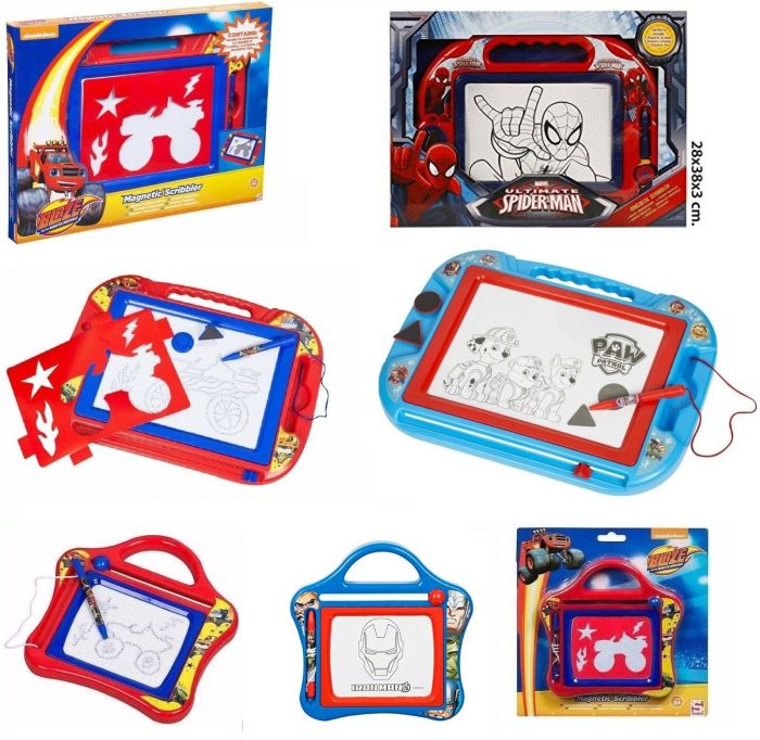 MAGNETIC SCRIBBLER KIDS DOODLE DRAWING ART BOARD AVENGERS SPIDERMAN PAW PATROL