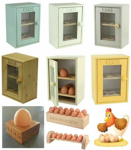 EGG HOLDER CUPBOARD CABINET KITCHEN STORAGE WOODEN EGG RACK 2 TIER 12 EGGs BOX