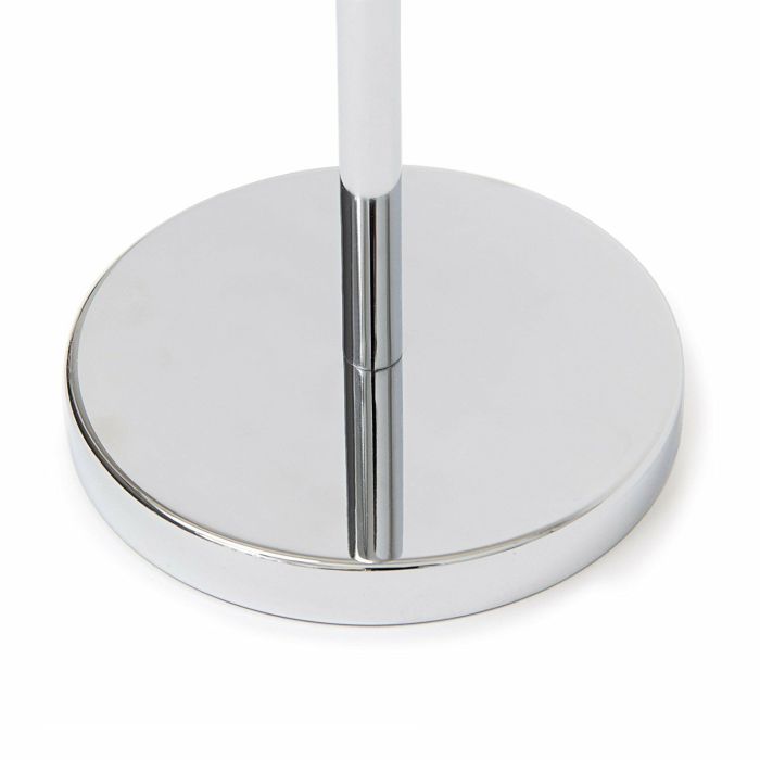 SWIVEL FREE STANDING TOILET LOO ROLL HOLDER CHROME HOLDS EXTRA ROLLS BATHROOM